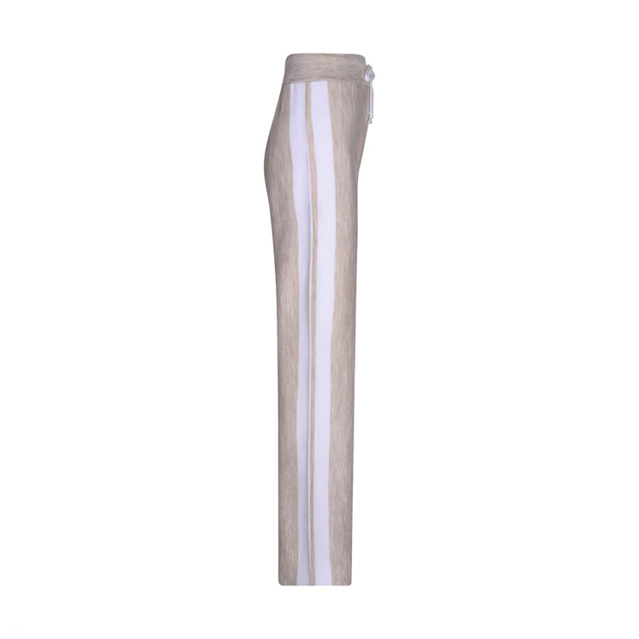 ست بلوز و شلوار بافت کراپ کرم سفید 2509 - Image 8