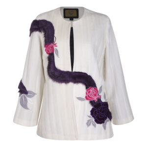 پالتو زمستانه گوزن طلایی با خرجکار خز و گلدوزی رنگی – رئوف گالری