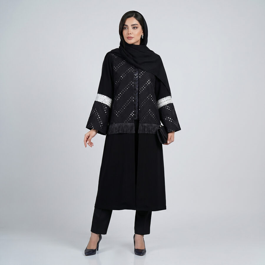 مانتو بلند زنانه رئوف گالری مدل آینه دوزی - Image 2