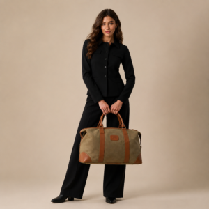 ساک مسافرتی زارا مدل Oxford Duffel چرم و برزنت