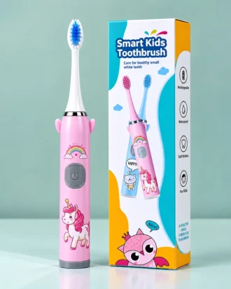 مسواک برقی شارژی کودک Smart Kids طرح فانتزی صورتی