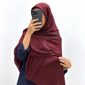 روسری نخ ابریشم ژاکارد قواره ۱۴۰ دور ریش زرشکی