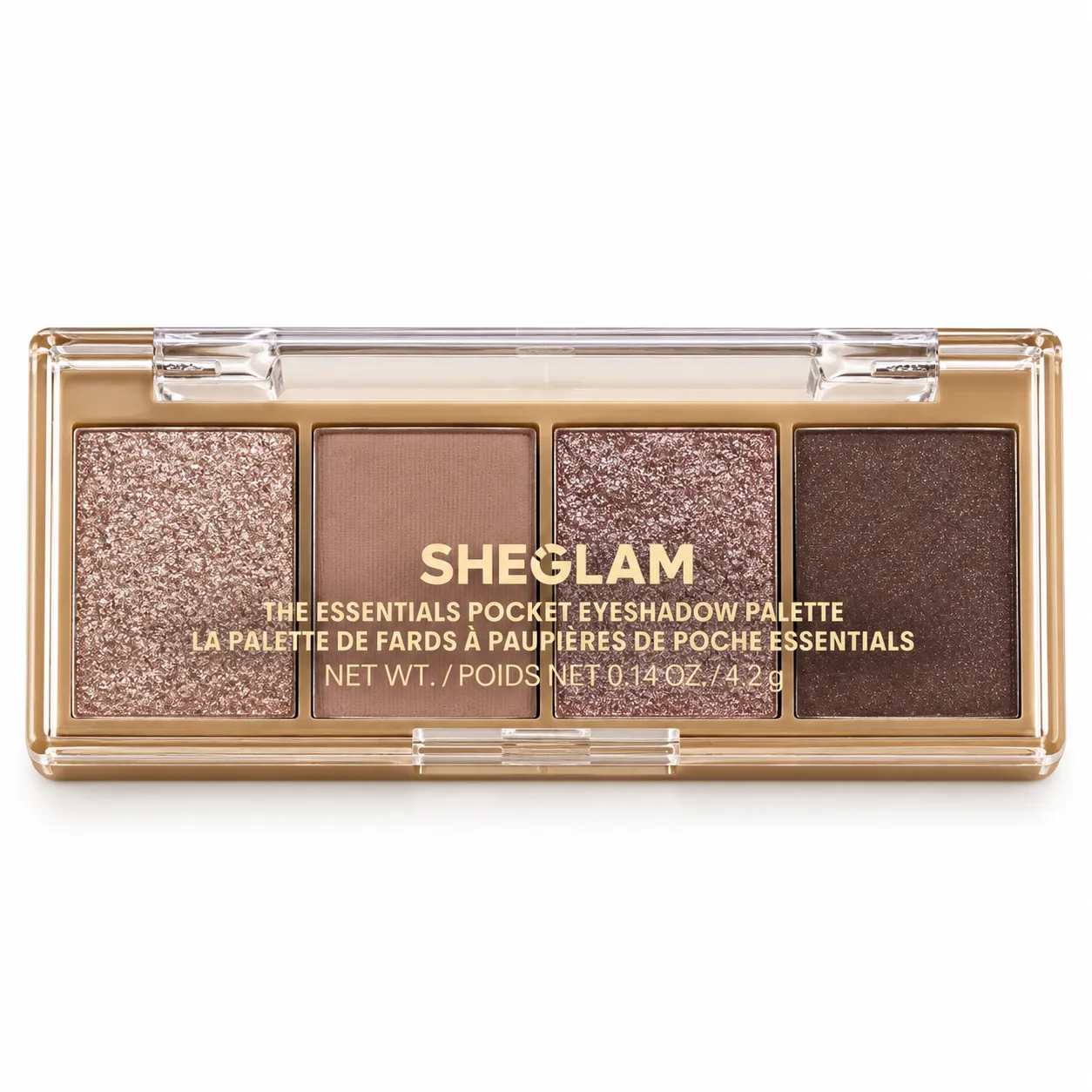 SHEGLAM Essentials Eyeshadow Palette copy پالت سایه چشم ۴ رنگ شیگلم مدل The Essentials Pocket رنگ Confident