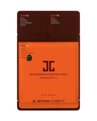 ماسک ورقه‌ای سه مرحله‌ای جیجون مدل Real Water Brightening Black